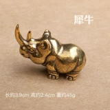 Антикварные персонализированные твердые латунные животные в Африке, три сокровища, слон, бегемот, носорог, настольные небольшие украшения, аксессуары для наконечников