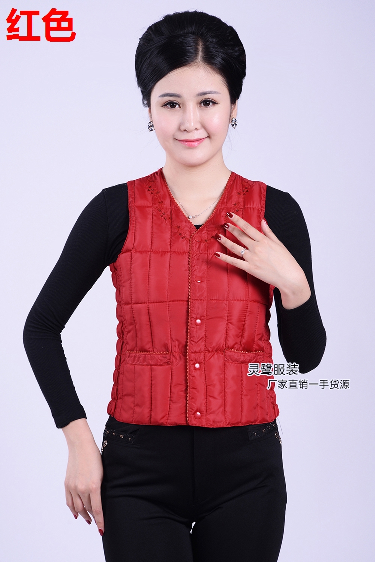 Áo vest nữ trung và cũ cotton vest mùa xuân và mùa thu vest nữ xuống cotton vest mẹ đầm gần vest nhỏ ấm áp áo kiểu nữ đẹp tuổi 40