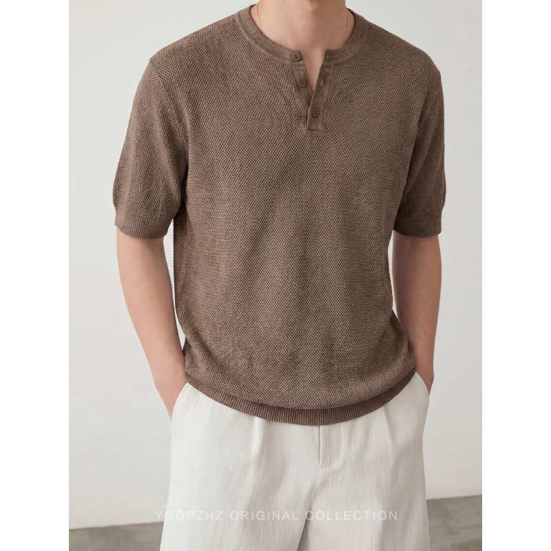 30% Lyocell Tencel Linen 2026 Refreshing Breathable Cool Old Money Short Sleeve T-Shirt Men's Casual Half-Sleeve Tee