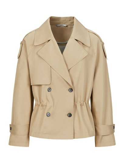 Jiu Zi Anna Kou Retro British Style Lapel Drawstring Short Trench Coat Ageless Style Petite Short Jacket Women's Autumn Wear