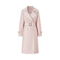 Jiuzi Annako Refreshing and Simple British Style Drop Shoulder Waist Classic Windbreaker Jacket 2024 Autumn Style