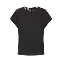 Jiuzi Annako Elegant Fragrance Chain Mulberry Silk Glossy Raglan Sleeve Top Small Shirt Women 2024 Summer New Style