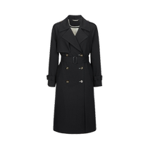 Jiuzi Annako modern belt classic silhouette umbrella skirt windbreaker mid-length coat womens 2024 autumn new style
