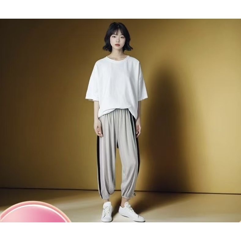 Simple Sporty Style Jogger Pants for Women, Gray Thin Style, Slimming and Versatile Casual Pants Simple Sporty Style Jogger Pants for Women, Gray Thin Style, Slimming and Versatile Casual Pants