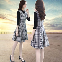 Woolen vest skirt suit womens mid-length 2020 autumn and winter new two-piece sleeveless outer vest dress