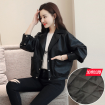  Plus cotton leather clothing womens winter short loose small man 2020 new Korean spring and autumn high-waisted leather jacket jacket trend
