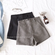 Quần short cạp cao nữ 2018 phiên bản mới của Hàn Quốc lỏng lẻo rộng chân một chữ quần ống rộng quần hoang dã nóng bỏng