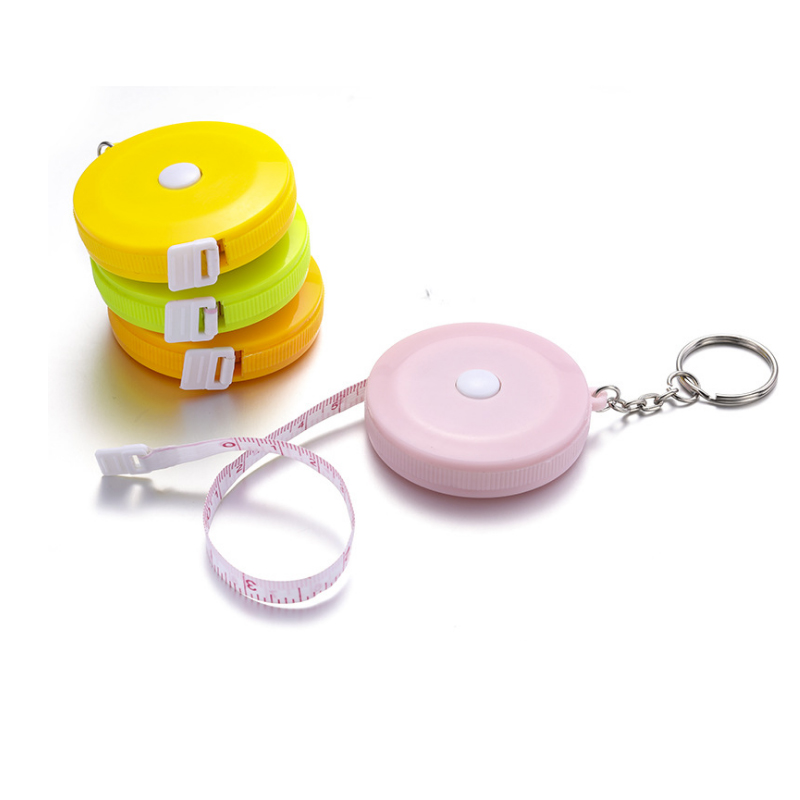 Key buckle leather ruler measuring tape custom 1 5 meters of clothing quantity Three-walled automatic telescopic soft ruler active giver can be printed