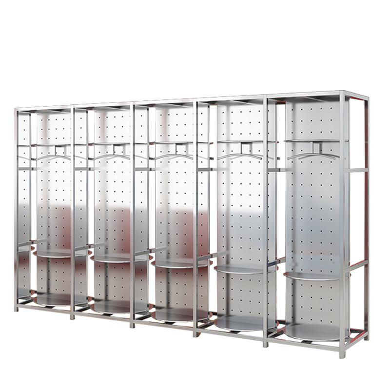 Stainless steel fire fighting hanger double-sided rotatable 360° fire brigade rescue clothes coat rack quick change