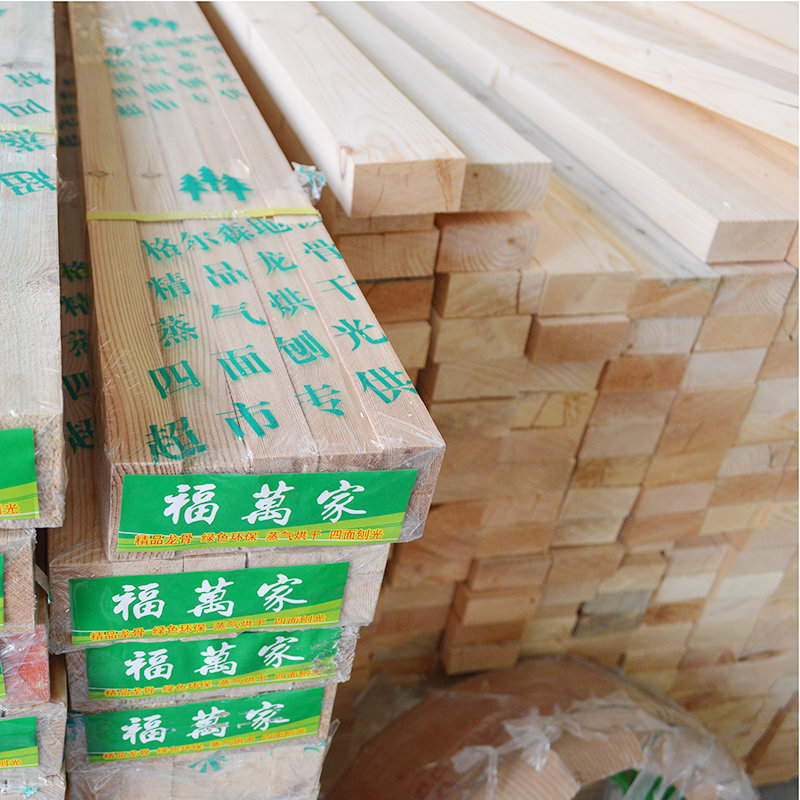 2 7*4 8*3 98 foot larch floor wooden keel steam drying four-sided planing light supermarket packaging