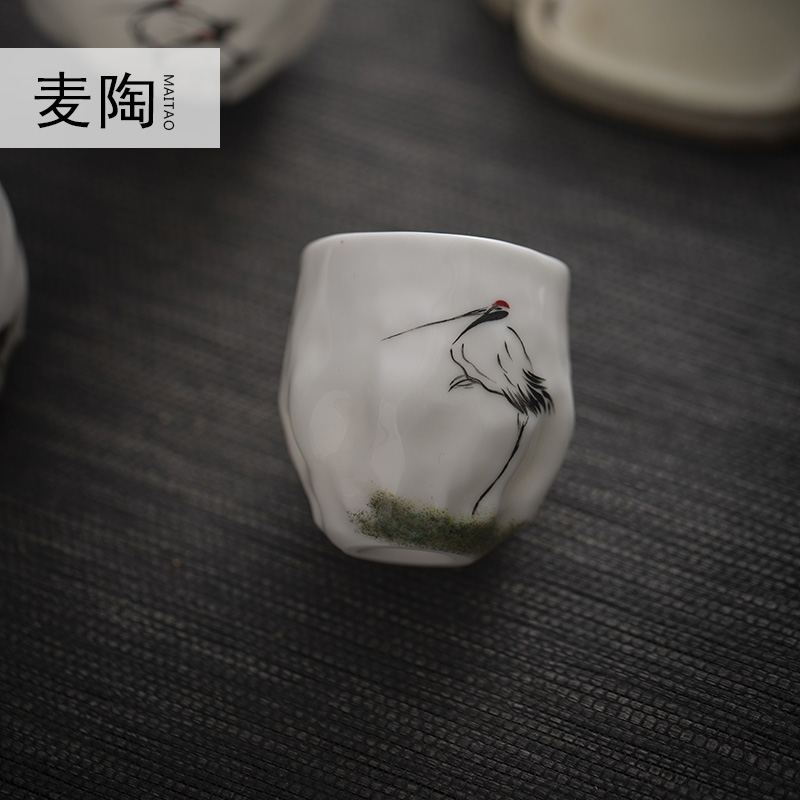 MaiTao jingdezhen hand - made the design kung fu tea cups ceramic sample tea cup white porcelain tea cups personal single CPU