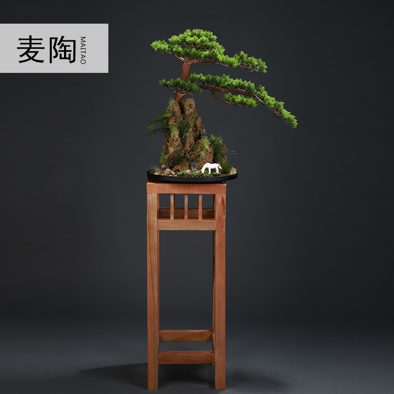 New Chinese style household furnishing articles MaiTao guest - the greeting pine bonsai four seasons hotel corridor green plant porch decorate furnishing articles