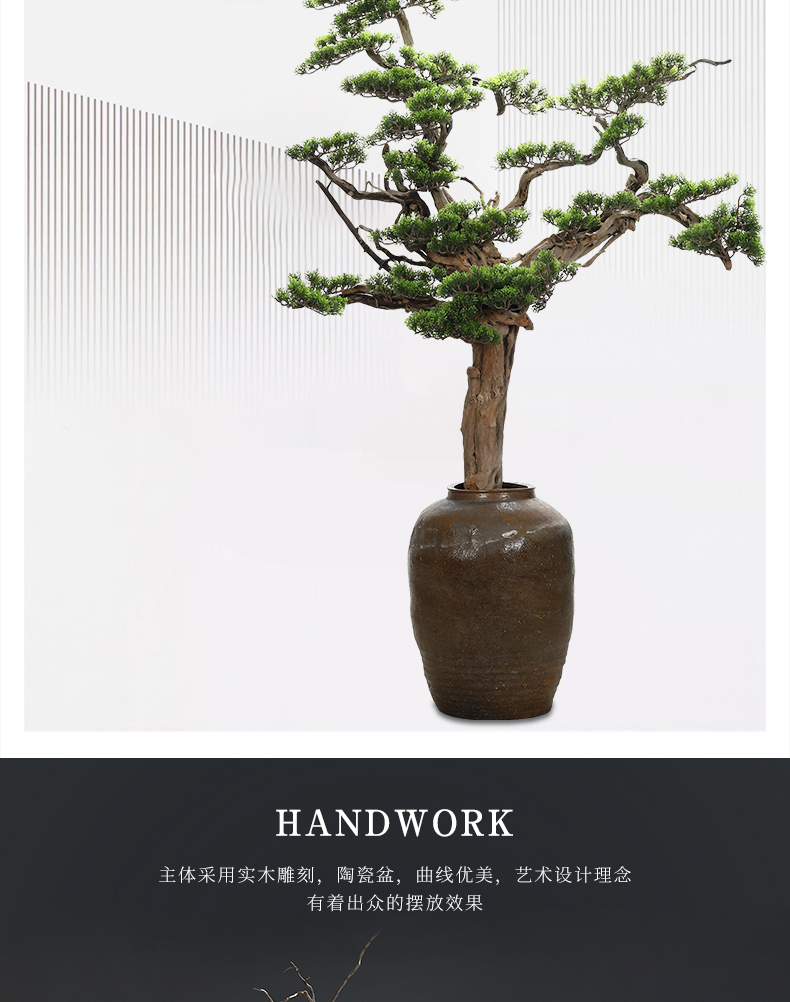 New Chinese style household furnishing articles MaiTao guest - the greeting pine bonsai four seasons hotel corridor green plant porch decoration