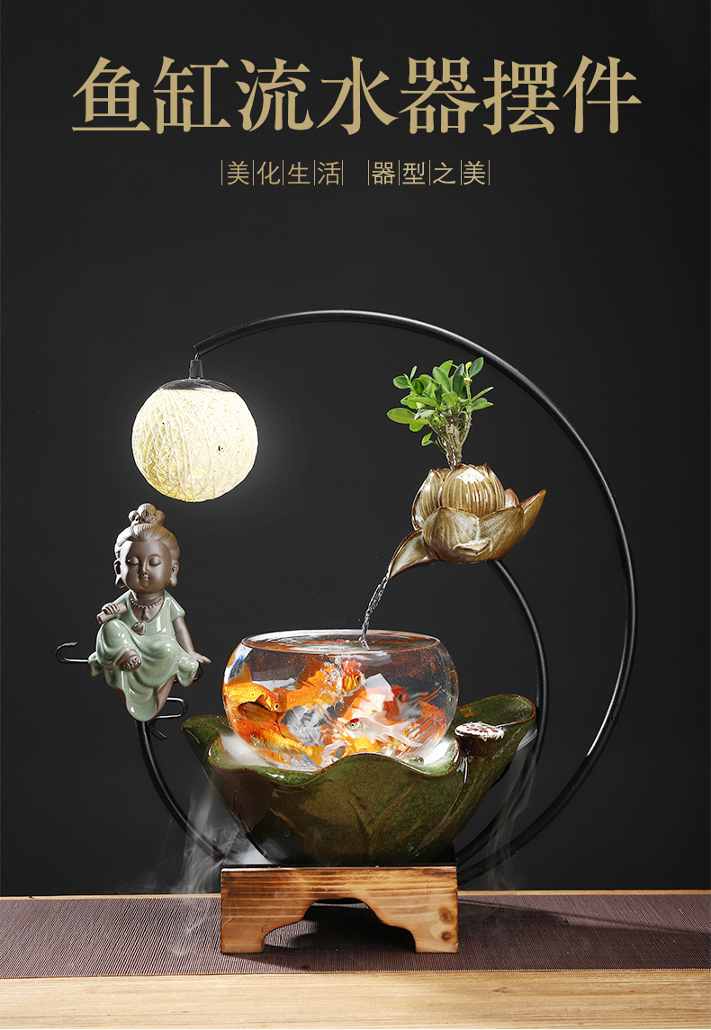 M some ceramic porcelain glass fish tank water home sitting room office desktop home furnishing articles opening gifts gifts