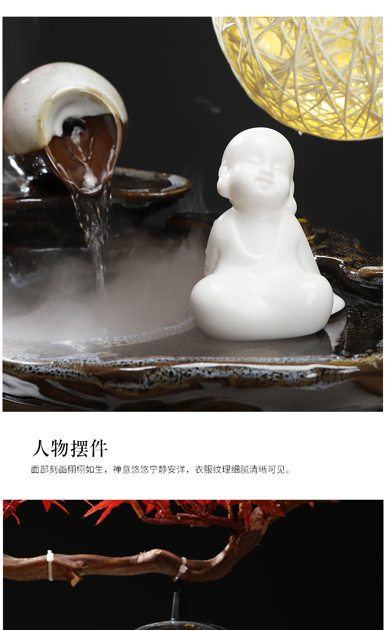MaiTao water fountain lucky feng shui wheel humidifier home decoration and craft gift sitting room office furnishing articles