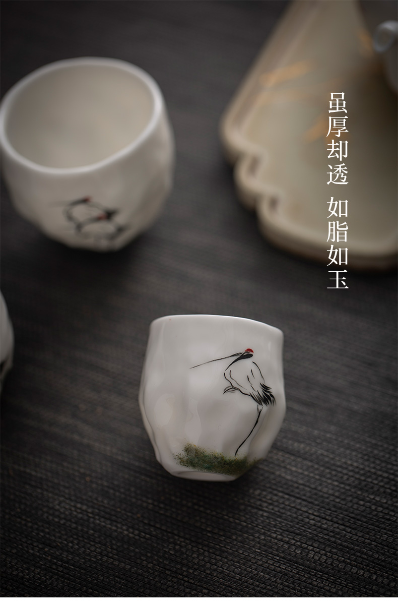 MaiTao jingdezhen hand - made the design kung fu tea cups ceramic sample tea cup white porcelain tea cups personal single CPU