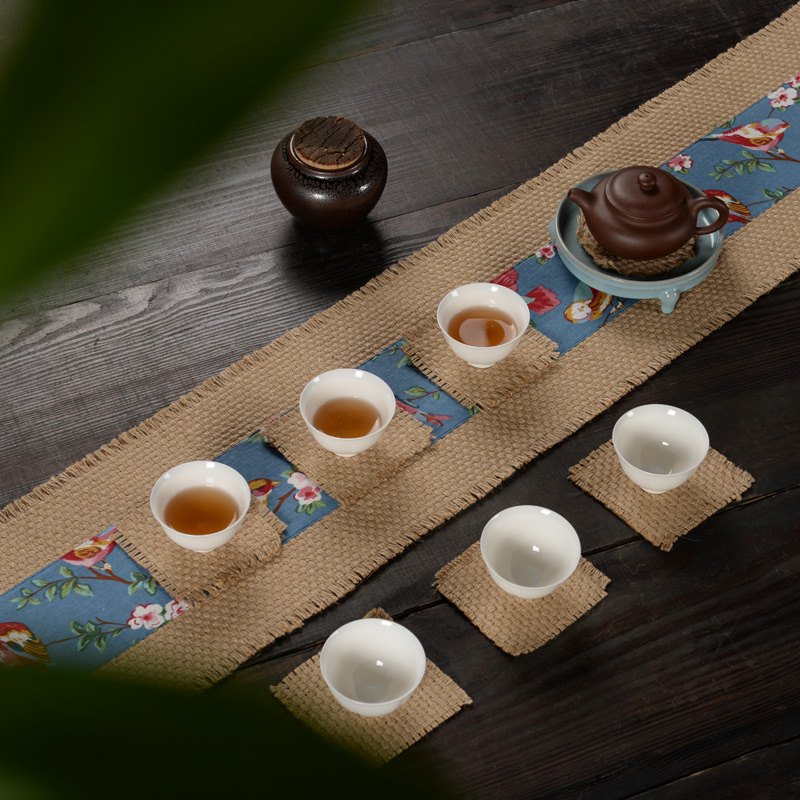 MaiTao manual coarse linen cloth art tea tea mat mat large Japanese tea table flag cotton and linen shade kung fu tea accessories