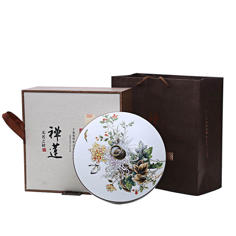 M some ceramic porcelain your up caddy fixings coarse pottery large pu 'er tea packaging tapes cover up POTS sealed storage tank