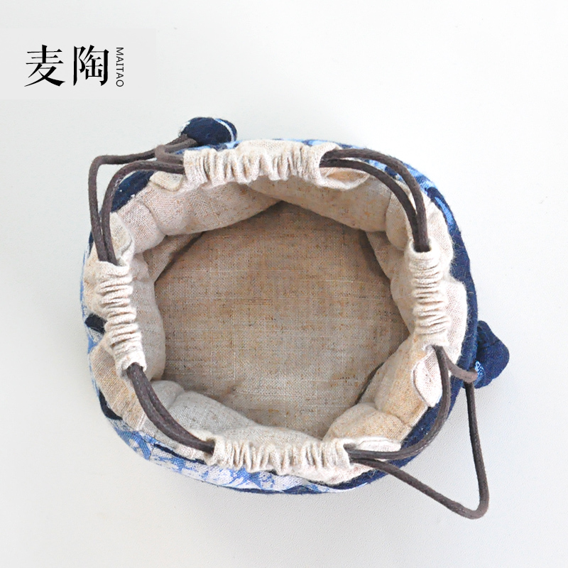 MaiTao tea portable receive a travel bag bag bag teapot teacup crack cup the receive package cotton rope thickening