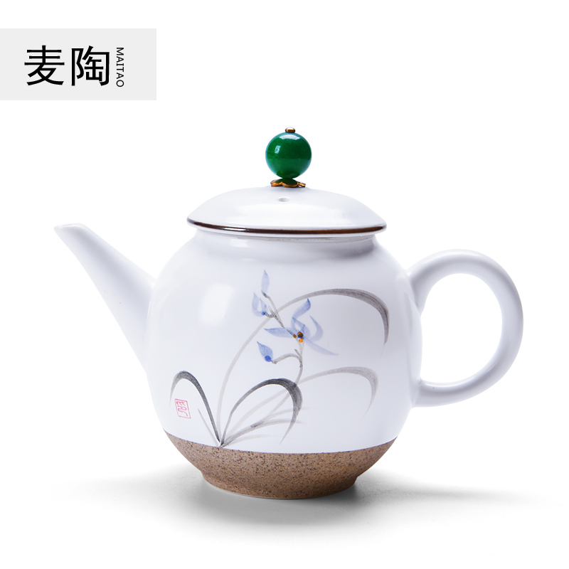 MaiTao hand - made ceramic teapot tea cups sea up white pottery clay sample tea cup kung fu tea cup coarse pottery teapot