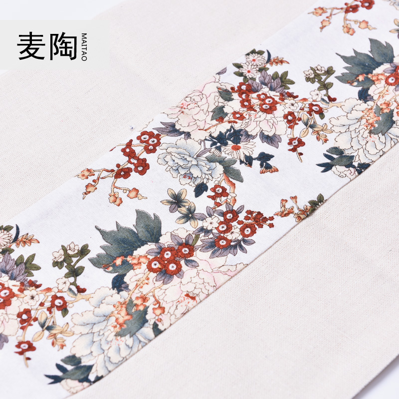 MaiTao Japanese checking cotton and linen cloth art pot of tea table table flag noggin tray bearing kung fu tea accessories furnishing articles
