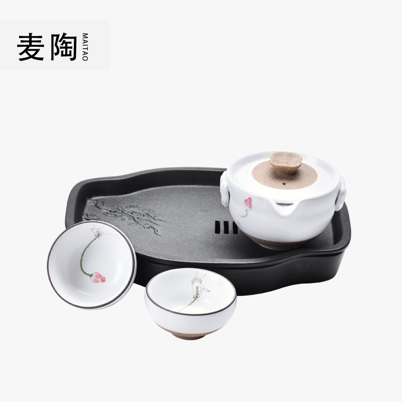 M now pot 22 receive bag ceramic cup travel suit portable cotton and linen cloth sharply stone tea tray of a complete set of tea sets