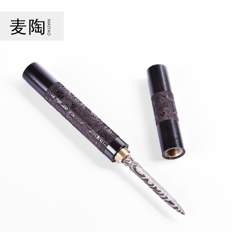 MaiTao purple light tan hua limu tea knife stainless steel ChaZhen manual open, black tea brick tea cone tea accessories