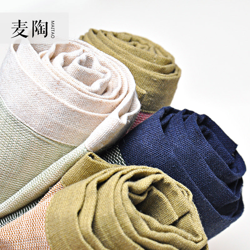 MaiTao Japanese checking linen table cloth zen tea table linen tea shops dry tea tea cup mat mat tea cloth table flag