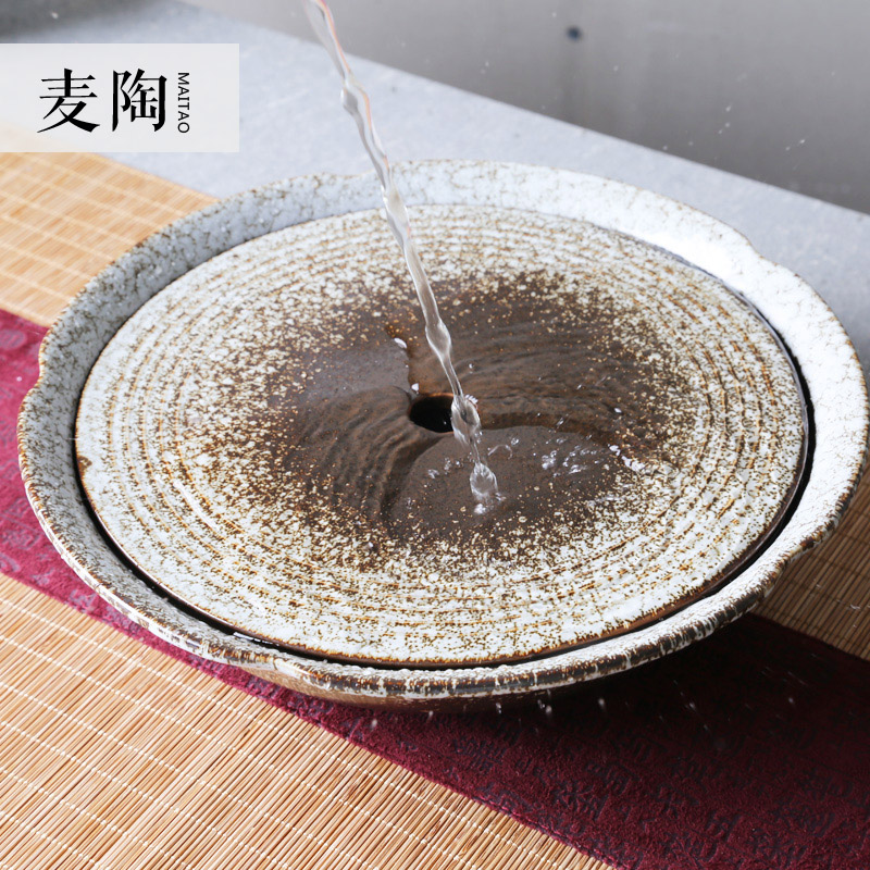 MaiTao ceramic up zen tea tray was round tea table saucer storage Japanese tea pot dry terms plate