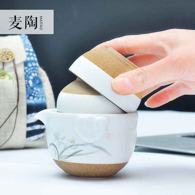 MaiTao crack cup receive packages on your up up ceramic kung fu tea set a pot of a second cup of portable travel