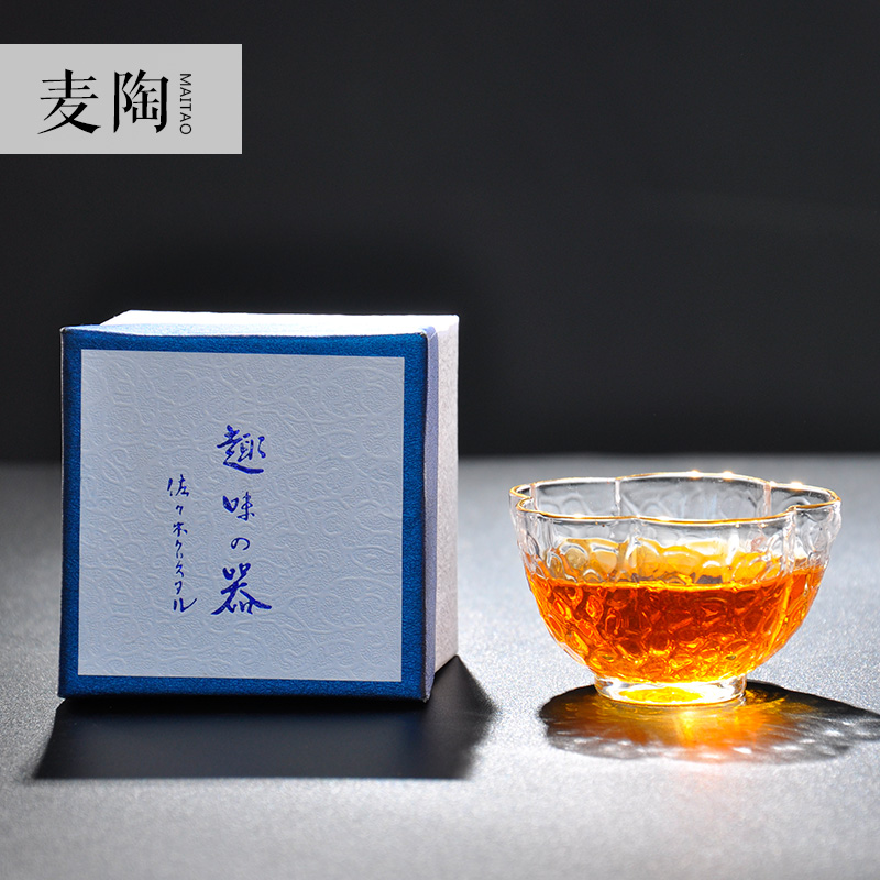 Hammer MaiTao heat - resistant crystal mesh grain sample tea cup sniff kung fu tea set personal small cups tea gift box