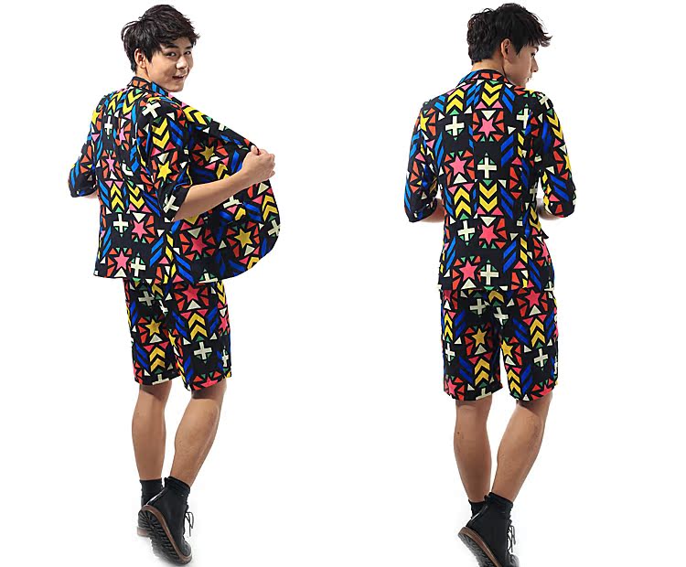 Thanh niên nam Hàn Quốc Mặc thợ làm tóc Phụ nữ Slim Suit Suit Suit Nam Hiệu suất sân khấu Quần áo Tùy chỉnh - Suit phù hợp quần kaki