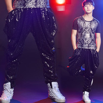 Bar Nightclub DS Acting Out of the Mens Singers Loose Stage 100 Hitch Light Cage Pants Sequin Kharen Pants