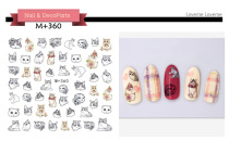 Watermark nail sticker cartoon pink leopard flying policewoman Kumamoto Panda Simpson Smiley Pikachu nail sticker