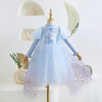 Girls Autumn Dress Frozen Princess Aisha Dress 2021 New Childrens Birthday Dress