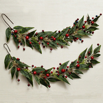 Fake leaf green vines emulated leaves vines Rich Fruits Green Christmas decorations Vine Flowers Rings Wall-hanging Adornment