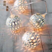 Christmas decorative lights light and shadow effect hollow ball LED color lights Christmas tree lights Christmas wreath lights LED string lights