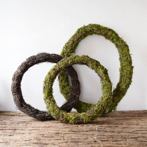 Earth-Brovines Ring Vine Ring Perpetual Moss Plant Christmas Flower Ring Handmade Material Decoration Shop Window Scene Arrangement Props