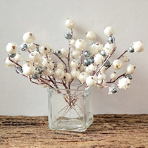 Emulated fruit frugson plant small white fruit dried flower ice grain fruit branch Brief European decorations home furnishing photo props