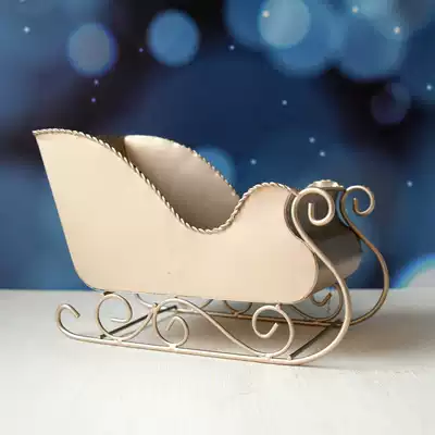 Golden christmas sleigh iron table table ornaments christmas Decorations christmas sleigh