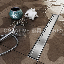  One-word linear cutting bathroom floor drain deodorant and insect-proof stainless steel long floor drain