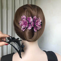 Korean double-flower double-layer large mother hairpin duckbill clip dovetail clip beautiful foreign-style headwear hair accessories