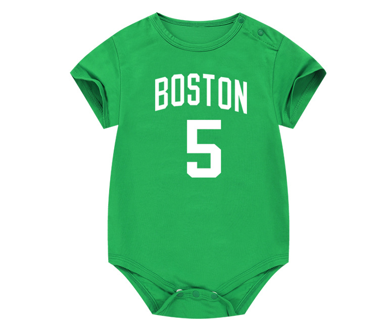 Baby Baby Basketball Jersey One Piece Raptors Leonard McGrady Cáp Nhĩ Tân Mùa hè Tay áo ngắn Tam giác Leo - Áo liền quần bexinhshop shop