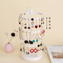 Wrought iron earring rack Jewelry display rack hanging earrings ear ornaments drop earrings rotating jewelry shelf household storage creative large