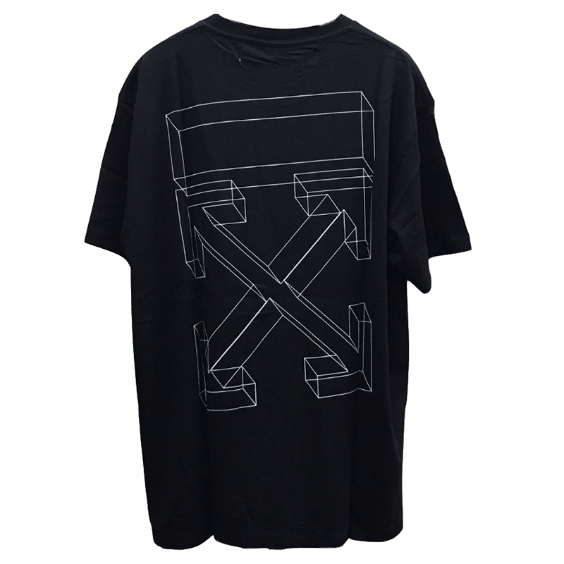 Off-White C/O Virgil Abloh 18Fw Sketch 3D Arrow Black Gray Short-Sleeved T-Shirt Tee