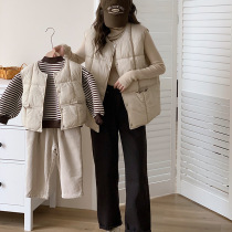 Style bread plaid parent-child clothing for boys and girls down cotton vest baby vest mother-child clothing childrens winter clothing new style