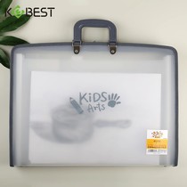 Kangbai a3 portable zipper painting storage accordion bag student large capacity multi-layer folder file bag 8k