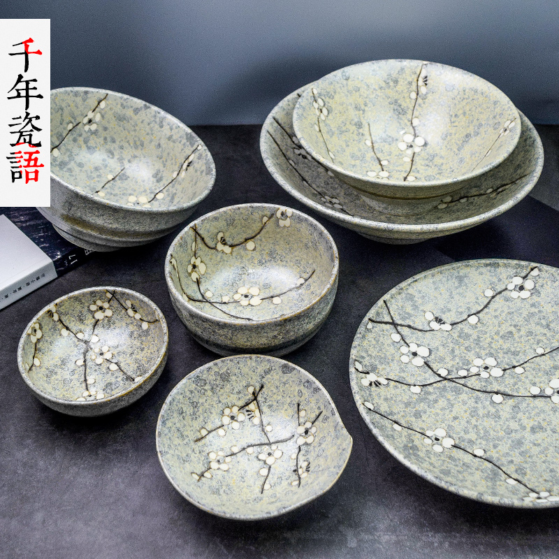 Japanese Mino rice bowl and wind large noodle bowl Japanese ramen bowl elegant tableware ceramic ingredients bowl small bowl home