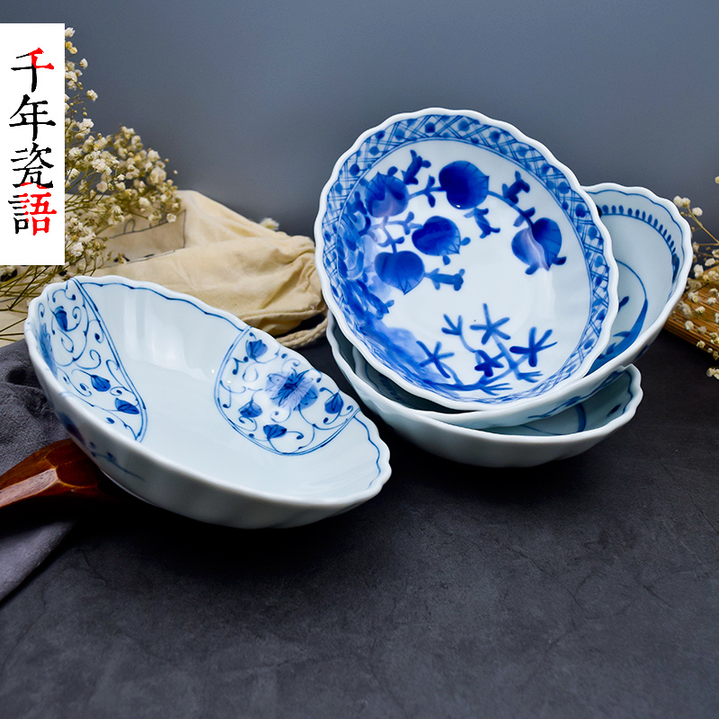 Japan imports oval plate dishes for home cheap deep plate deep-mouth Japanese style cutlery and style