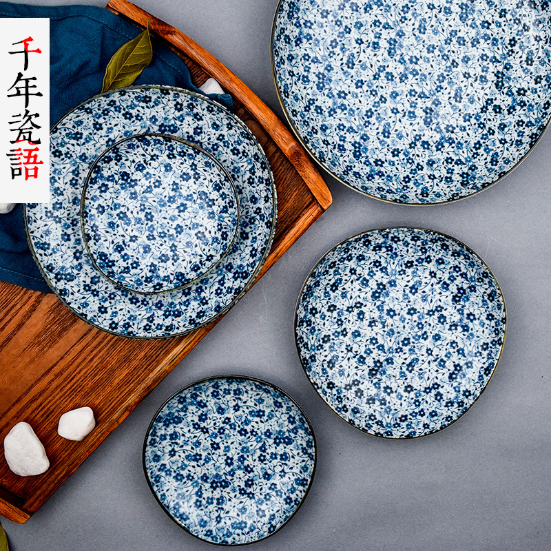 Japan imported plate irregular fish plate home creative personality clearance plate ceramic new style